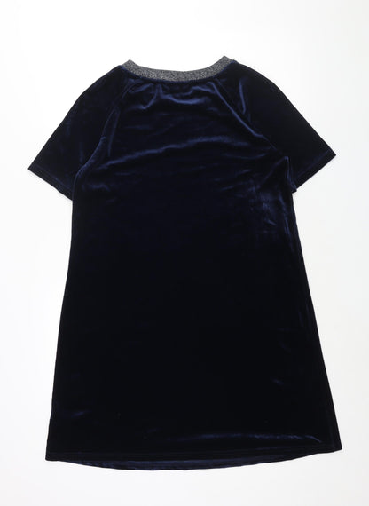 Next Womens Blue Polyester Shift Size 10 Crew Neck Pullover