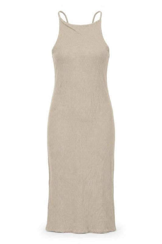 H&M Womens Brown Viscose Tank Dress Size XS Round Neck Tie - Open Back