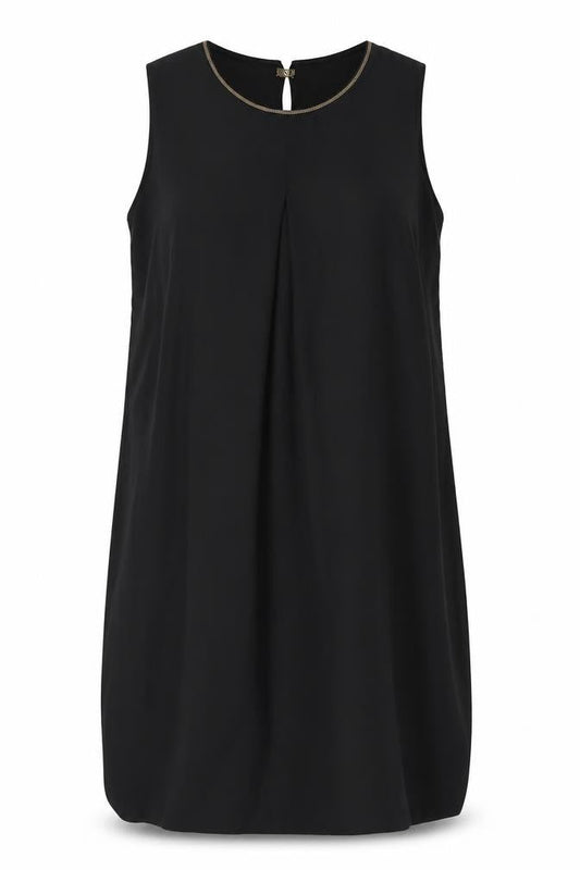 H&M Womens Black Polyester Shift Size 10 Round Neck Hook & Eye - Beaded Neckline