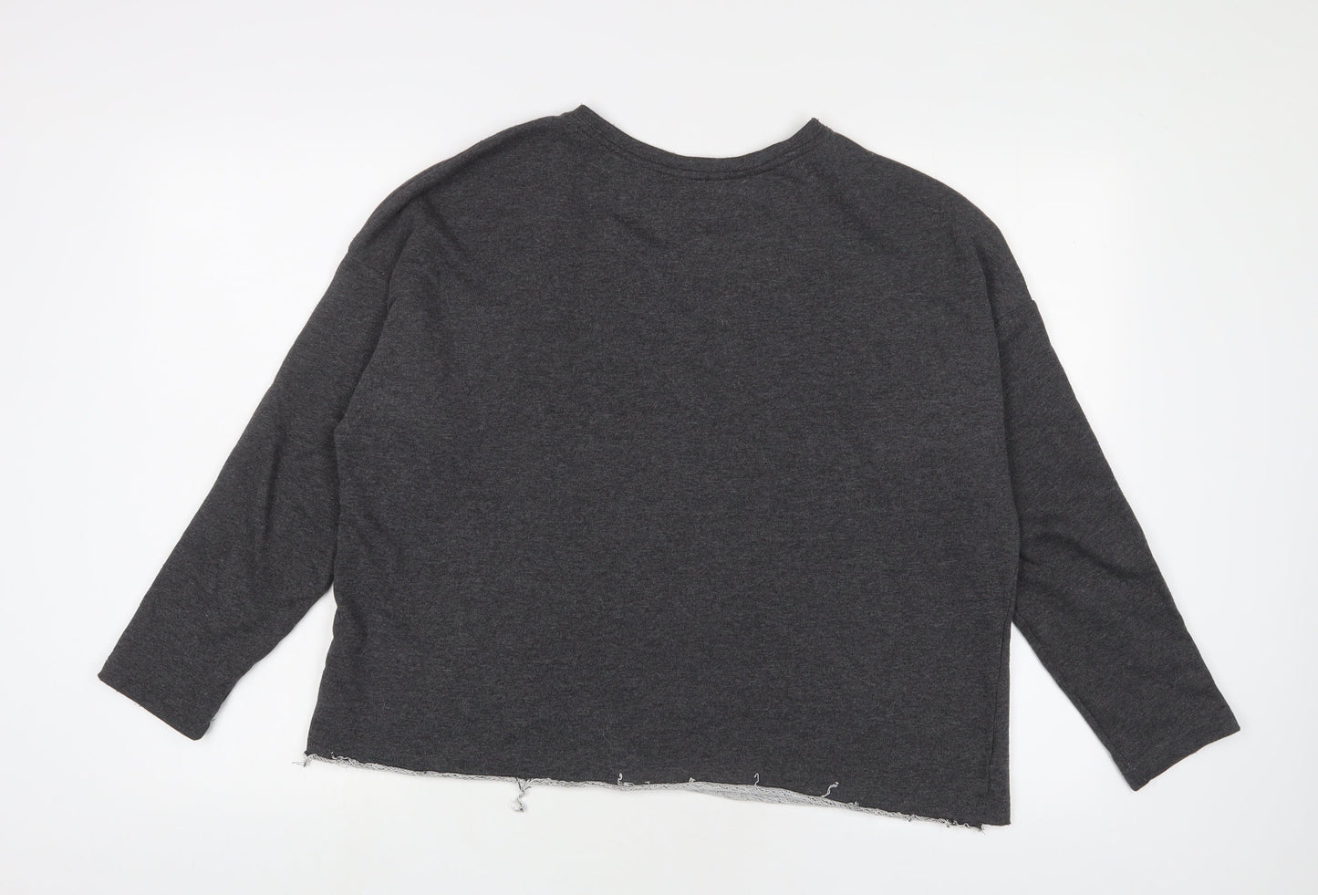 Pull&Bear Womens Grey Cotton Pullover Sweatshirt Size M Pullover