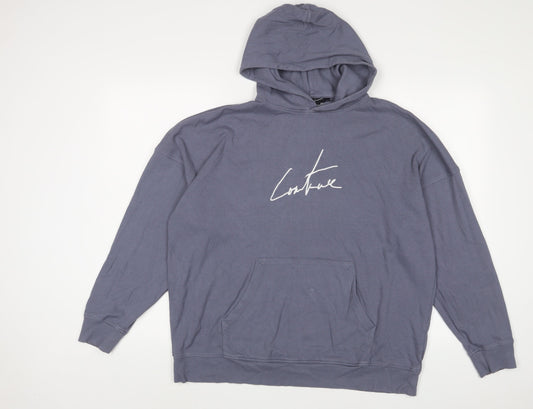 Coulture Womens Blue Cotton Pullover Hoodie Size S Pullover - Embroidered, Logo