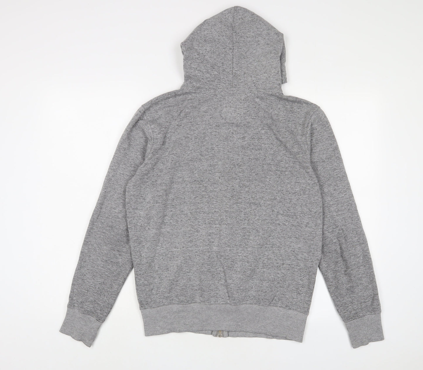 Pull&Bear Mens Grey Cotton Full Zip Hoodie Size S