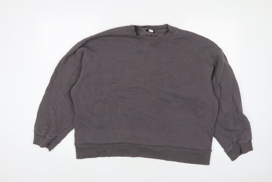 Topshop Womens Grey Cotton Pullover Sweatshirt Size S Pullover