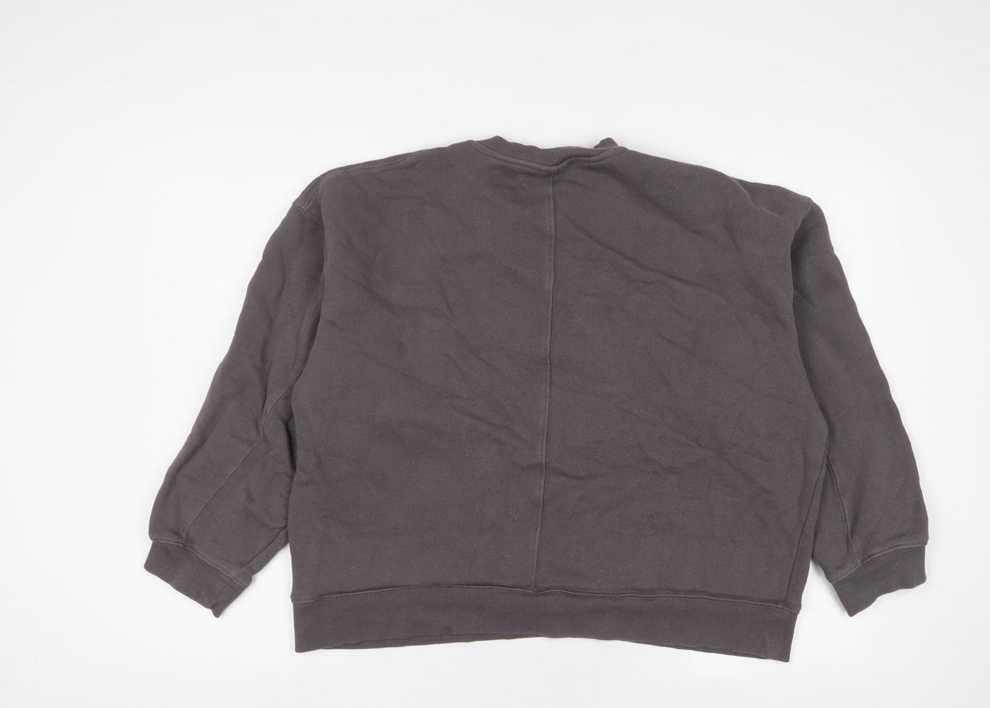 Topshop Womens Grey Cotton Pullover Sweatshirt Size S Pullover
