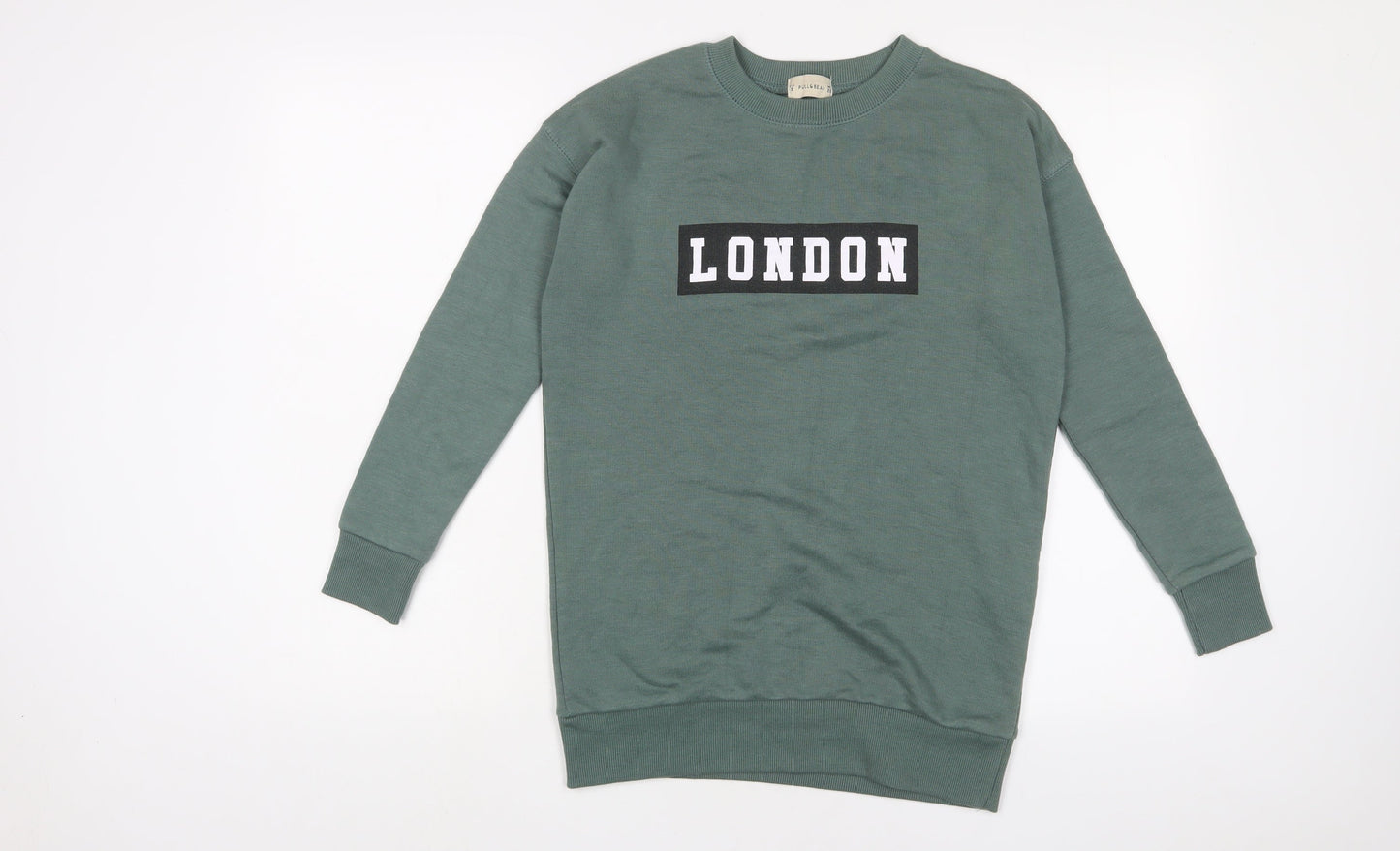 Pull&Bear Womens Green Cotton Pullover Sweatshirt Size S Pullover - London