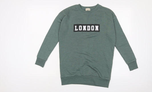 Pull&Bear Womens Green Cotton Pullover Sweatshirt Size S Pullover - London