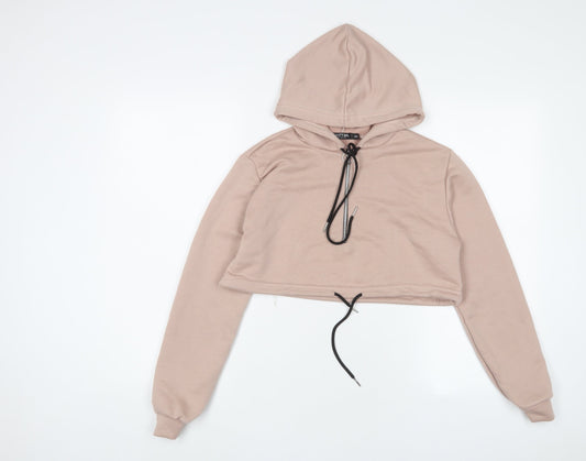 Nasty Gal Womens Pink Polyester Pullover Hoodie Size S Zip - Zip
