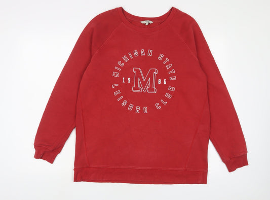 NEXT Womens Red Cotton Pullover Sweatshirt Size M Pullover