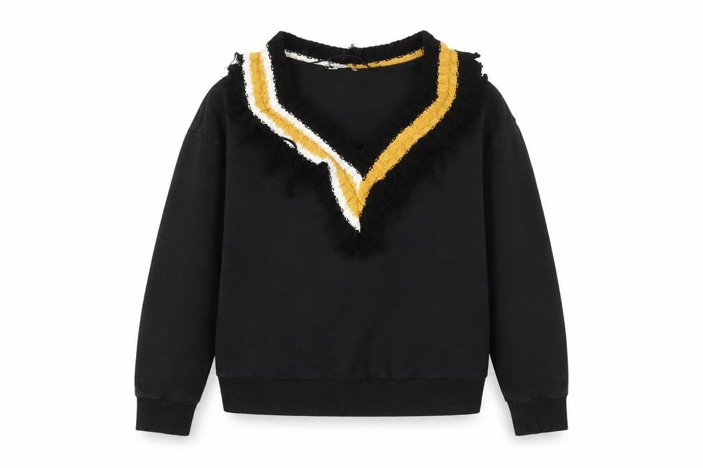 Zara Womens Black Cotton Pullover Sweatshirt Size M Pullover
