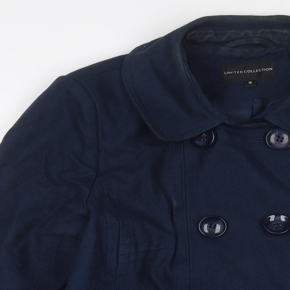 Limited Collection Womens Blue Jacket Size 16 Button
