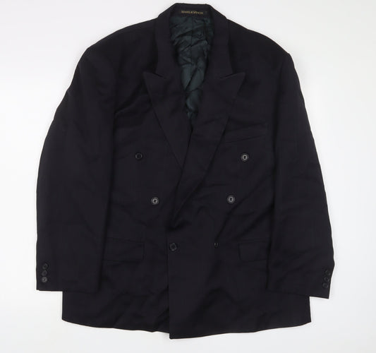 Marks and Spencer Mens Blue Polyester Jacket Suit Jacket Size 46 Regular