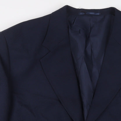 Emporium Mens Blue Polyester Jacket Suit Jacket Size 46 Regular