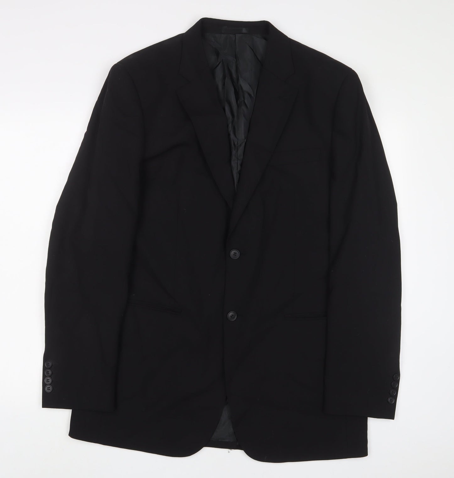 John Lewis Mens Black Wool Jacket Suit Jacket Size 40 Regular