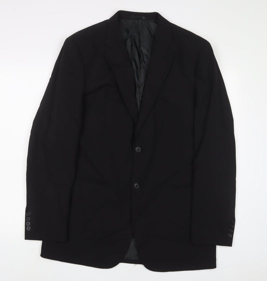 John Lewis Mens Black Wool Jacket Suit Jacket Size 40 Regular