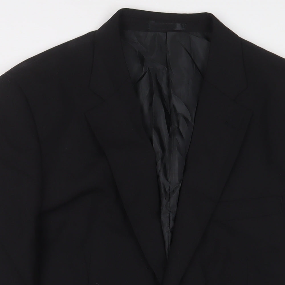 John Lewis Mens Black Wool Jacket Suit Jacket Size 40 Regular
