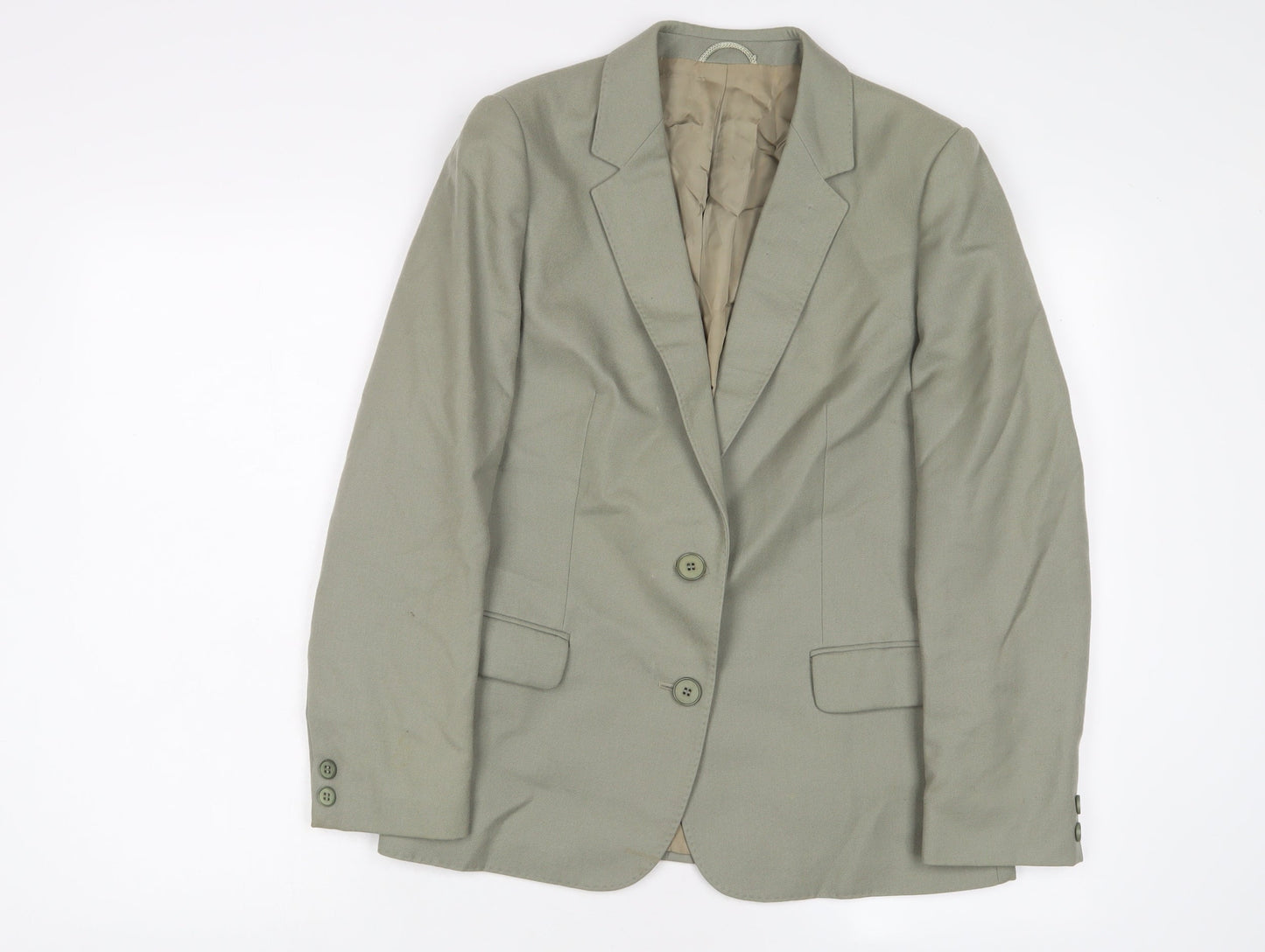 St Michael Womens Green Jacket Blazer Size 14 Button