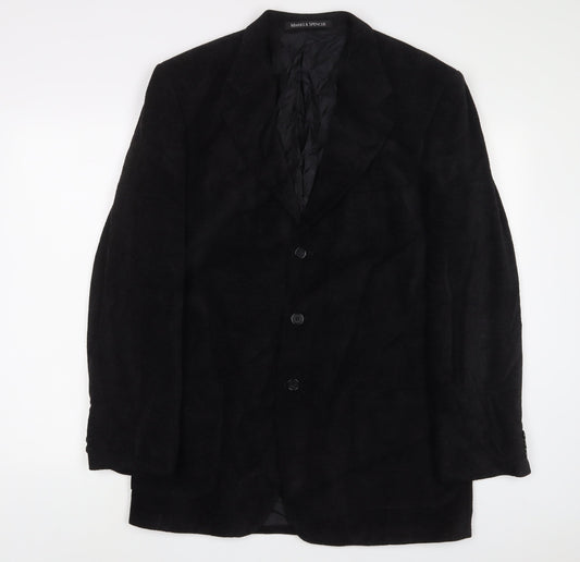 Marks and Spencer Mens Black Viscose Jacket Suit Jacket Size 40 Regular