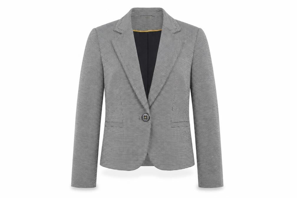 Marks and Spencer Womens White Herringbone Jacket Blazer Size 12 Button