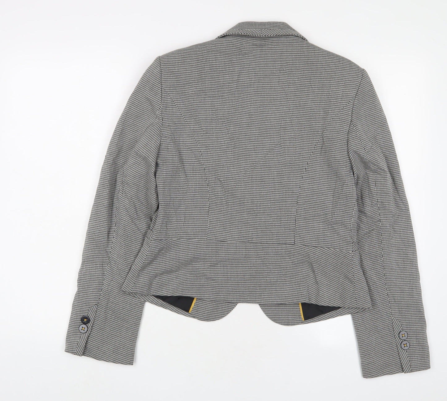 Marks and Spencer Womens White Herringbone Jacket Blazer Size 12 Button