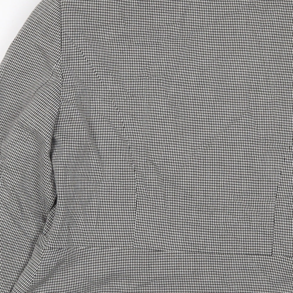 Marks and Spencer Womens White Herringbone Jacket Blazer Size 12 Button
