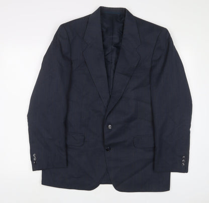 Additional front view of C&A men’s blue wool jacket suit jacket, size 40, regular