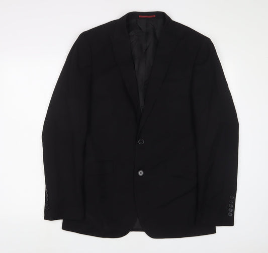 OneSixFive Mens Black Polyester Jacket Suit Jacket Size 40 Regular