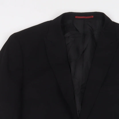 ONESIX5IVE Mens Black Polyester Jacket Suit Jacket Size 40 Regular