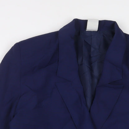 Slimma Womens Blue Jacket Blazer Size 12 Button