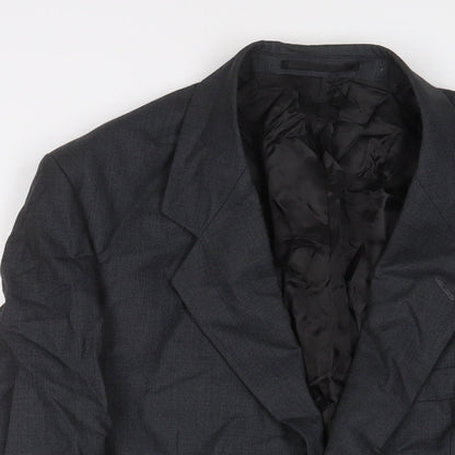 Close-up detail of Principles men’s grey wool jacket suit jacket, size 38, regular