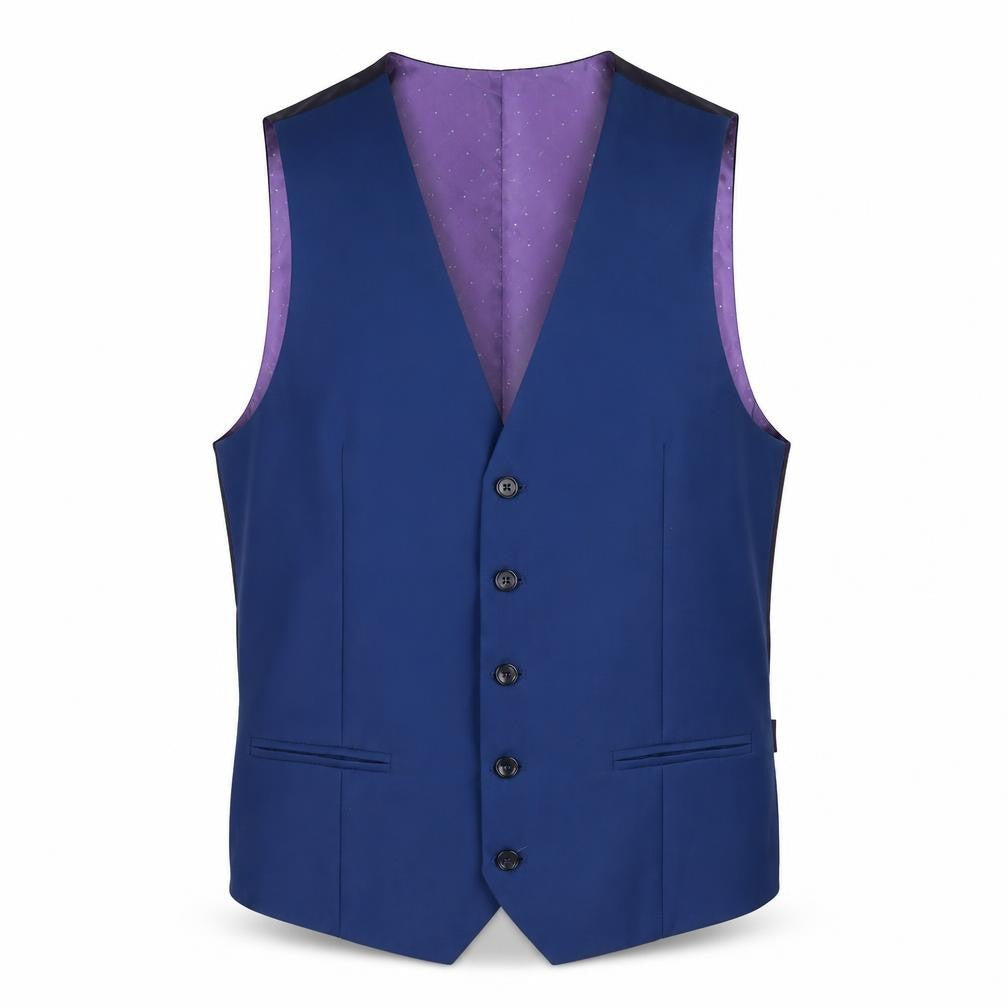 Marc Darcy Mens Blue Polyester Jacket Suit Waistcoat Size 40 Regular