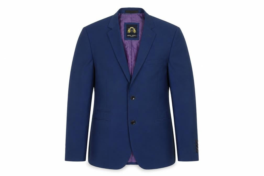 Marc Darcy Mens Blue Polyester Jacket Suit Jacket Size 40 Regular