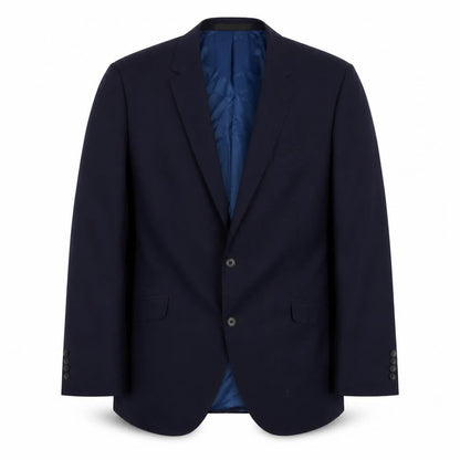 Front view of Autograph men’s blue wool jacket suit jacket, size 46, regular
