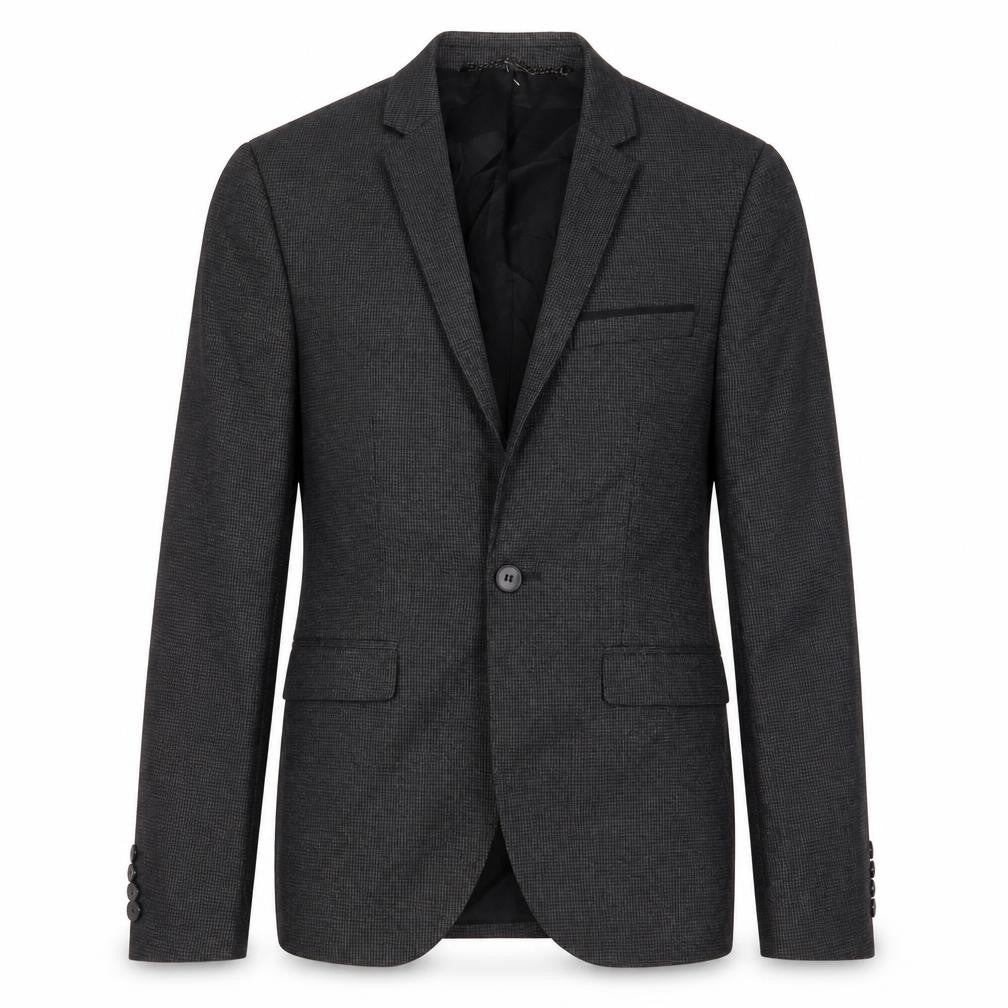 Burton Mens Grey Plaid Polyester Jacket Suit Jacket Size 38 Regular