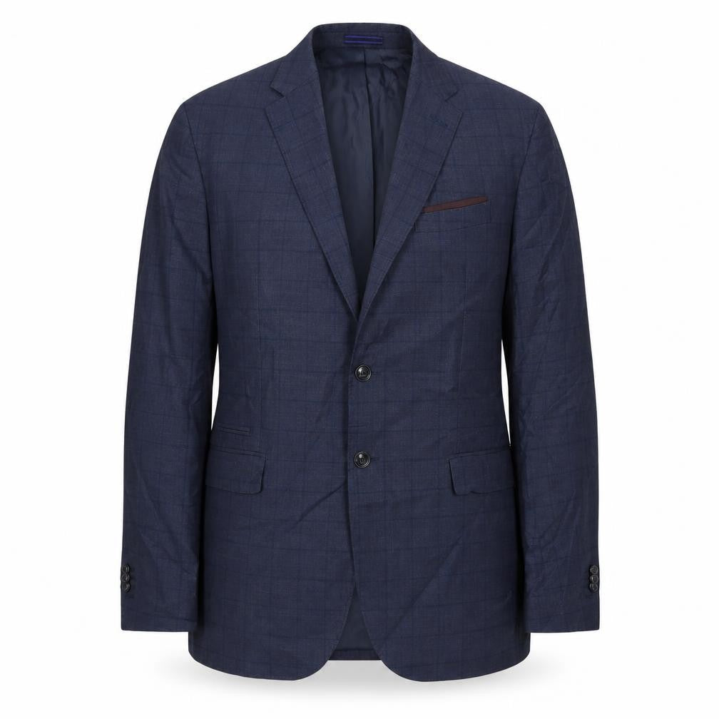 Mango Mens Blue Polyester Jacket Suit Jacket Size 44 Regular