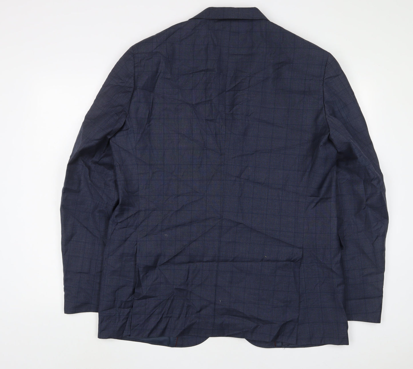 Mango Mens Blue Polyester Jacket Suit Jacket Size 44 Regular