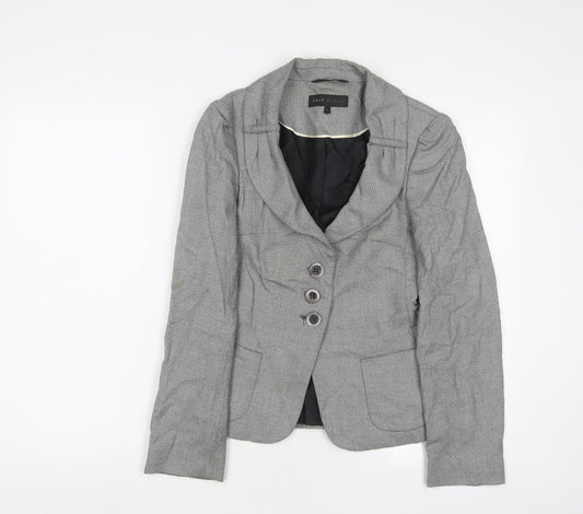 NEXT Womens Grey Jacket Blazer Size 8 Button
