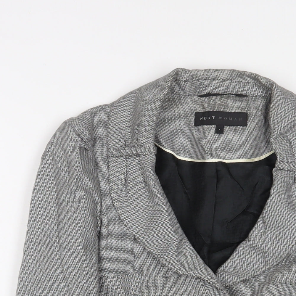 NEXT Womens Grey Jacket Blazer Size 8 Button