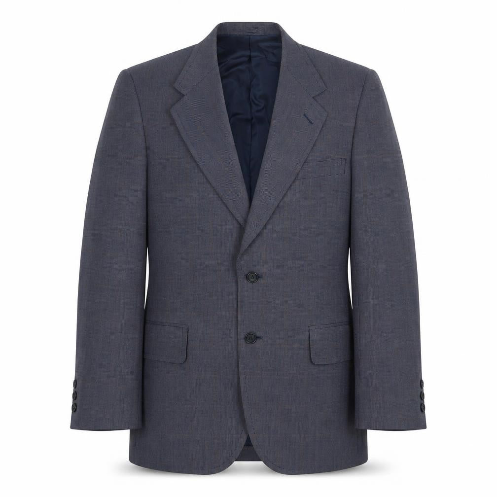 Focus Oneill Mens Blue Plaid Polyester Jacket Suit Jacket Size 38 Regular