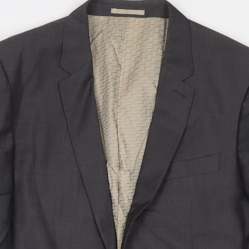 NEXT Mens Grey Wool Jacket Suit Jacket Size 42 Regular