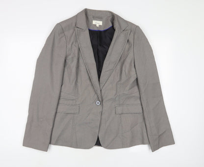 Additional front view of Linea women’s grey jacket blazer, size UK 16, button