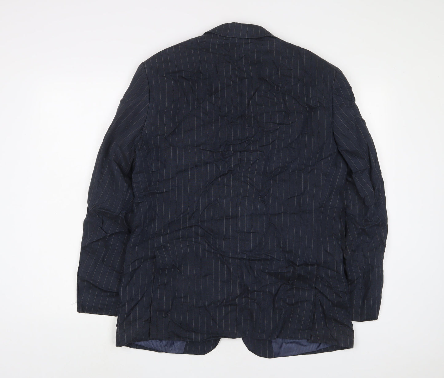 Marks and Spencer Mens Blue Linen Jacket Suit Jacket Size 38 Regular