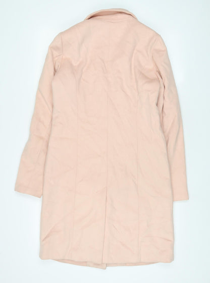 VILA Womens Pink Overcoat Coat Size S Button