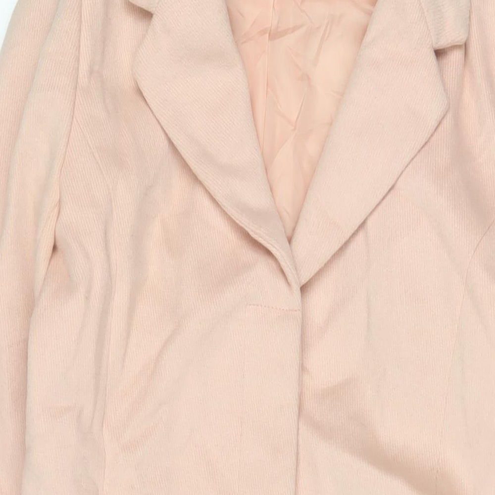 VILA Womens Pink Overcoat Coat Size S Button
