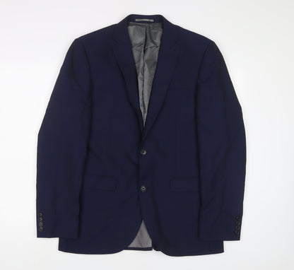 Next Mens Blue Wool Jacket Suit Jacket Size 38 Regular