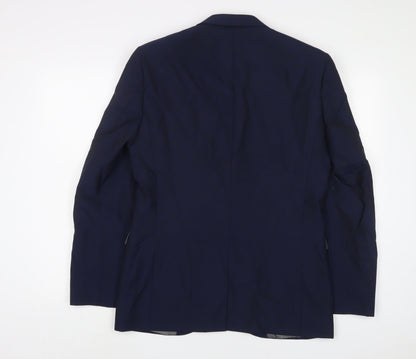Next Mens Blue Wool Jacket Suit Jacket Size 38 Regular