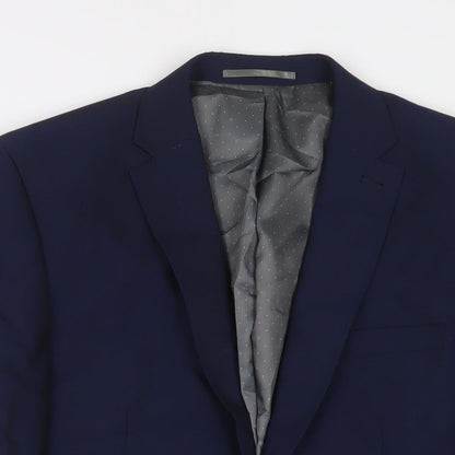 Next Mens Blue Wool Jacket Suit Jacket Size 38 Regular
