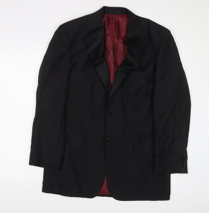 SCOTT&TAYLOR Mens Black Wool Jacket Suit Jacket Size 40 Regular
