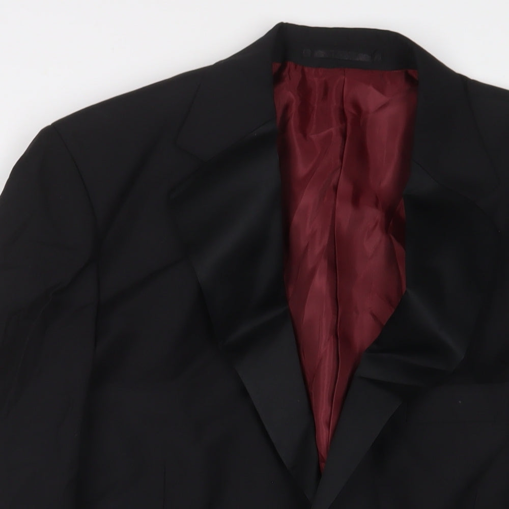 SCOTT&TAYLOR Mens Black Wool Jacket Suit Jacket Size 40 Regular