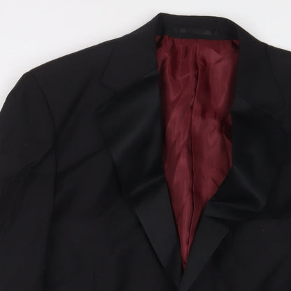 SCOTT&TAYLOR Mens Black Wool Jacket Suit Jacket Size 40 Regular