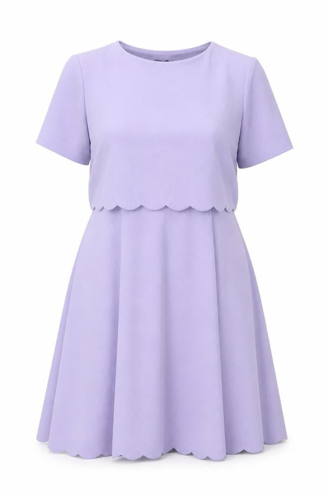 Boohoo Womens Purple Polyester A-Line Size 12 Round Neck